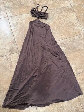 bebe Brown Cutout Maxi Dress